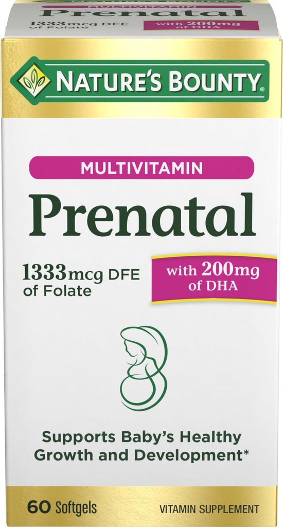Nature's Bounty Prenatal Multivitamin 200mg (60 SoftGels)