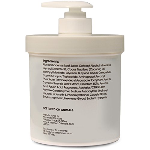 Advanced Clinicals Vitamin C Body Cream for Radiant Skin. 16 OZ