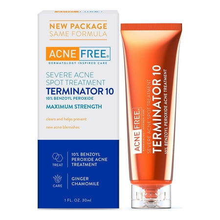 AcneFree Severe Acne Spot Treatment Terminator 10 with 10% Benzoyl Peroxide - 1 Fl Oz