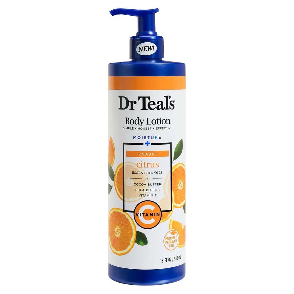 Dr Teal's Body Lotion Moisture + Glow & Radiance Citrus Essential Oils 532ml