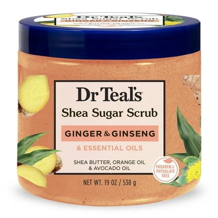 Dr Teal's Shea Sugar Scrub | Ginger & Ginseng & Essential Oils