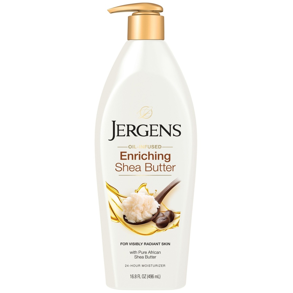 Jergens Oil-Infused Enriching Shea Butter | For Radiant Skin With Naturally Derived African Shea 496ml